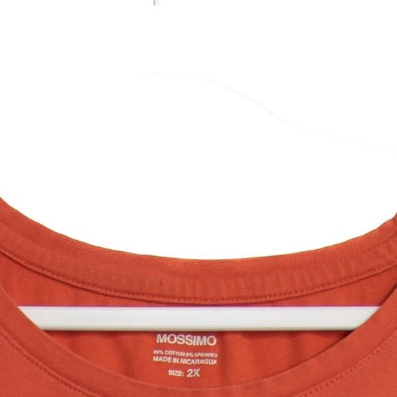 Mossimo Womens 2X Rust Orange Short Sleeve Top With Knot Detail - Picture 2 of 10